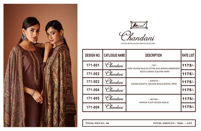 Chandani By Kesar 001-006 Dress Material Catalog